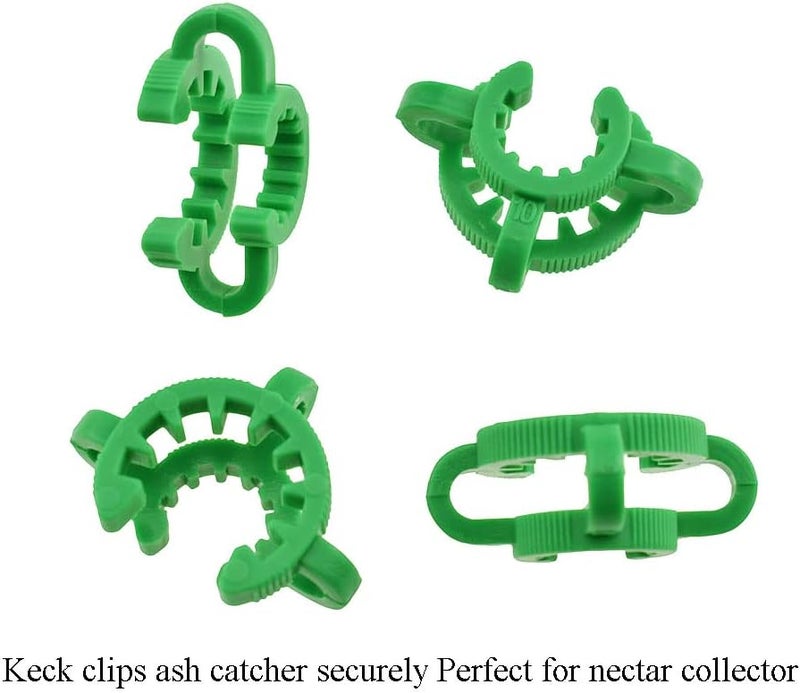 BINZZO Lab Joint Keck Clamp Clips Green Plastic 10mm Sturdy Tight Hold Easy Put on off Snug No Scrape for Joints 10/18 and 10/30 Glassware Collector Pipe Standard Taper Interface 6PC, Green-10mm 6Pcs - Image 5